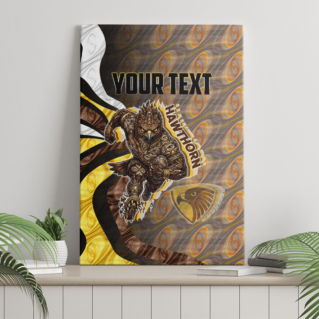 Personalised Hawthorn Hawks Canvas Wall Art Trippy Psychedelic Abstract Art Mascot Football Fans