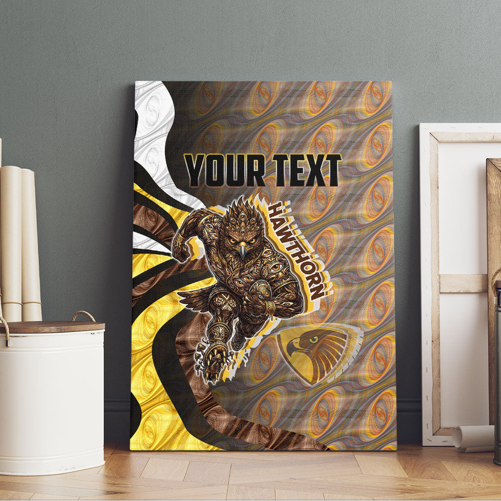 Personalised Hawthorn Hawks Canvas Wall Art Trippy Psychedelic Abstract Art Mascot Football Fans