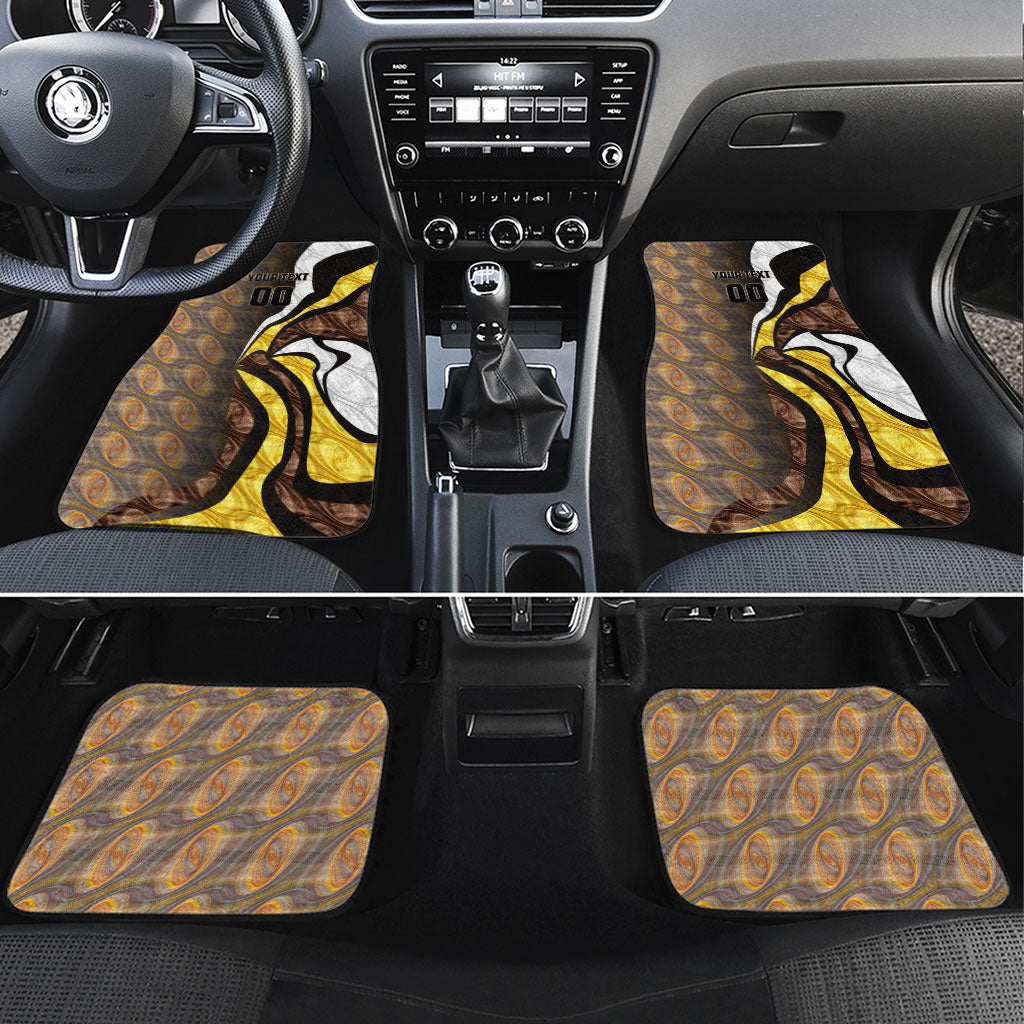 Personalised Hawthorn Hawks Car Mats Trippy Psychedelic Abstract Art Mascot Football Fans
