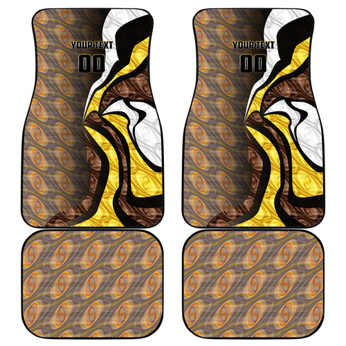 Personalised Hawthorn Hawks Car Mats Trippy Psychedelic Abstract Art Mascot Football Fans