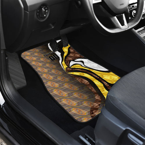 Personalised Hawthorn Hawks Car Mats Trippy Psychedelic Abstract Art Mascot Football Fans