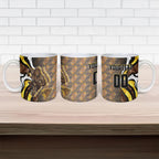 Personalised Hawthorn Hawks Ceramic Mug Trippy Psychedelic Abstract Art Mascot Football Fans