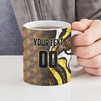 Personalised Hawthorn Hawks Ceramic Mug Trippy Psychedelic Abstract Art Mascot Football Fans
