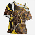 Personalised Hawthorn Hawks Cross Shoulder Shirt Trippy Psychedelic Abstract Art Mascot Football Fans