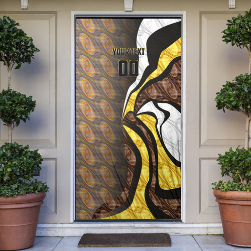 Personalised Hawthorn Hawks Door Cover Trippy Psychedelic Abstract Art Mascot Football Fans