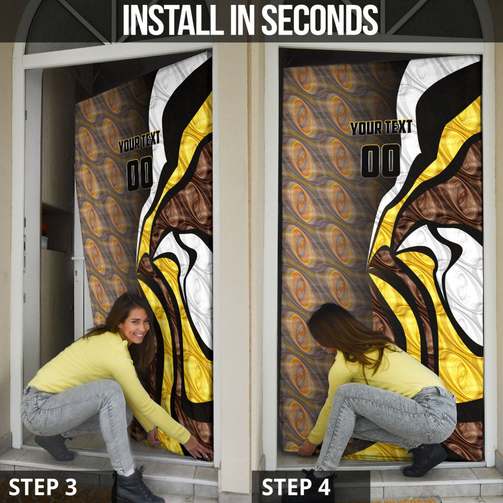 Personalised Hawthorn Hawks Door Cover Trippy Psychedelic Abstract Art Mascot Football Fans