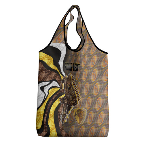 Personalised Hawthorn Hawks Grocery Bag Trippy Psychedelic Abstract Art Mascot Football Fans