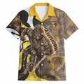 Personalised Hawthorn Hawks Hawaiian Shirt Trippy Psychedelic Abstract Art Mascot Football Fans