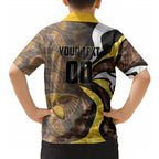 Personalised Hawthorn Hawks Hawaiian Shirt Trippy Psychedelic Abstract Art Mascot Football Fans