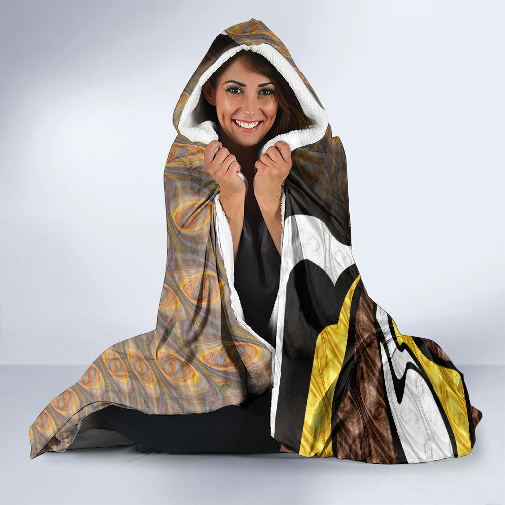 Personalised Hawthorn Hawks Hooded Blanket Trippy Psychedelic Abstract Art Mascot Football Fans