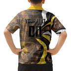 Personalised Hawthorn Hawks Kid Hawaiian Shirt Trippy Psychedelic Abstract Art Mascot Football Fans