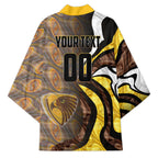 Personalised Hawthorn Hawks Kimono Trippy Psychedelic Abstract Art Mascot Football Fans