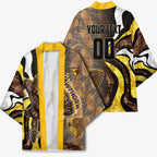 Personalised Hawthorn Hawks Kimono Trippy Psychedelic Abstract Art Mascot Football Fans