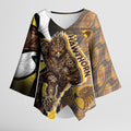Personalised Hawthorn Hawks Kimono Sleeve Blouse Trippy Psychedelic Abstract Art Mascot Football Fans