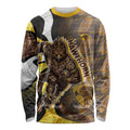 Personalised Hawthorn Hawks Long Sleeve Shirt Trippy Psychedelic Abstract Art Mascot Football Fans