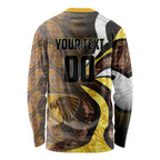 Personalised Hawthorn Hawks Long Sleeve Shirt Trippy Psychedelic Abstract Art Mascot Football Fans