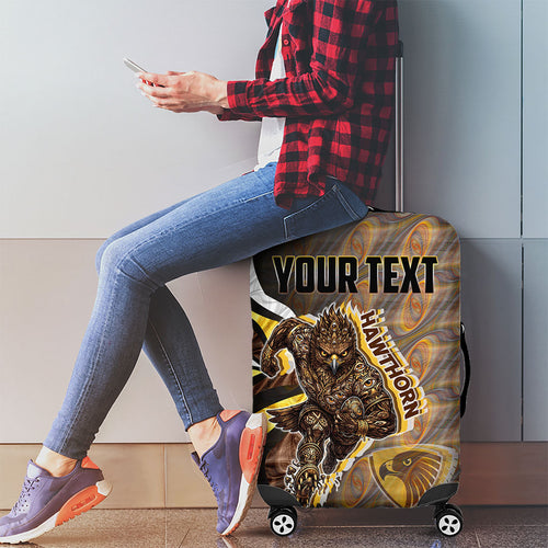 Personalised Hawthorn Hawks Luggage Cover Trippy Psychedelic Abstract Art Mascot Football Fans