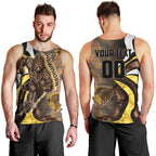 Personalised Hawthorn Hawks Men Tank Top Trippy Psychedelic Abstract Art Mascot Football Fans