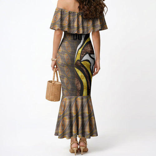 Personalised Hawthorn Hawks Mermaid Dress Trippy Psychedelic Abstract Art Mascot Football Fans