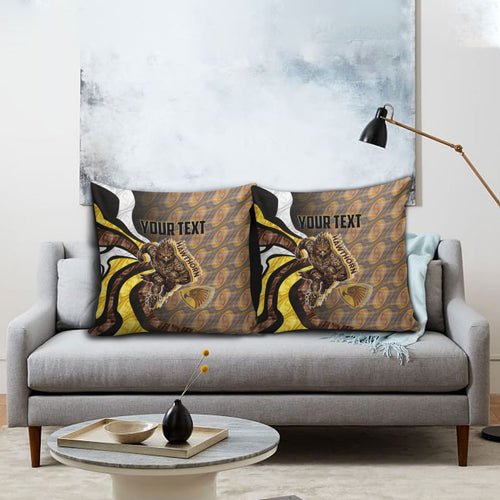 Personalised Hawthorn Hawks Pillow Cover Trippy Psychedelic Abstract Art Mascot Football Fans