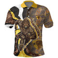 Personalised Hawthorn Hawks Polo Shirt Trippy Psychedelic Abstract Art Mascot Football Fans
