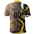 Personalised Hawthorn Hawks Polo Shirt Trippy Psychedelic Abstract Art Mascot Football Fans