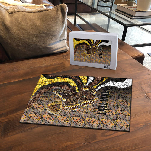 Personalised Hawthorn Hawks Puzzle Trippy Psychedelic Abstract Art Mascot Football Fans