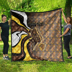 Personalised Hawthorn Hawks Quilt Trippy Psychedelic Abstract Art Mascot Football Fans