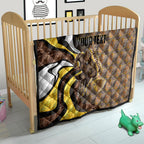 Personalised Hawthorn Hawks Quilt Trippy Psychedelic Abstract Art Mascot Football Fans