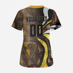 Personalised Hawthorn Hawks Scrub Top Trippy Psychedelic Abstract Art Mascot Football Fans