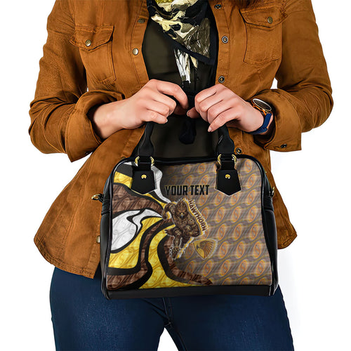 Personalised Hawthorn Hawks Shoulder Handbag Trippy Psychedelic Abstract Art Mascot Football Fans