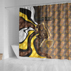 Personalised Hawthorn Hawks Shower Curtain Trippy Psychedelic Abstract Art Mascot Football Fans
