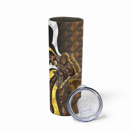 Personalised Hawthorn Hawks Skinny Tumbler Trippy Psychedelic Abstract Art Mascot Football Fans