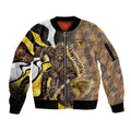 Personalised Hawthorn Hawks Sleeve Zip Bomber Jacket Trippy Psychedelic Abstract Art Mascot Football Fans