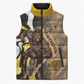 Personalised Hawthorn Hawks Sleeveless Puffer Jacket Trippy Psychedelic Abstract Art Mascot Football Fans