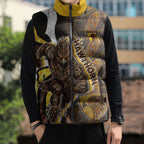 Personalised Hawthorn Hawks Sleeveless Puffer Jacket Trippy Psychedelic Abstract Art Mascot Football Fans
