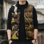 Personalised Hawthorn Hawks Sleeveless Puffer Jacket Trippy Psychedelic Abstract Art Mascot Football Fans