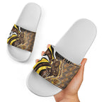 Personalised Hawthorn Hawks Slide Sandals Trippy Psychedelic Abstract Art Mascot Football Fans