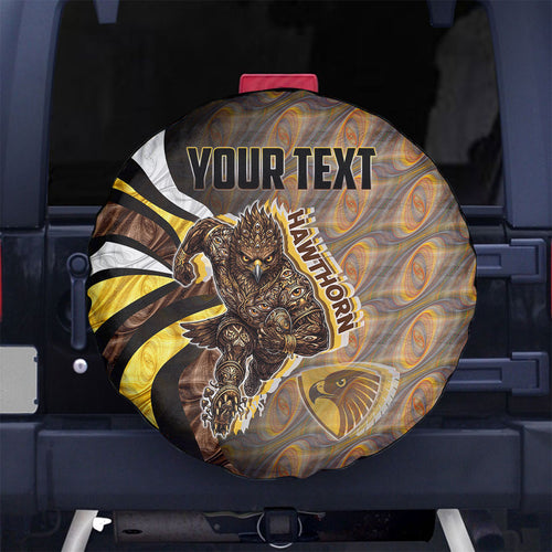 Personalised Hawthorn Hawks Spare Tire Cover Trippy Psychedelic Abstract Art Mascot Football Fans