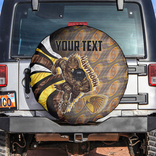 Personalised Hawthorn Hawks Spare Tire Cover Trippy Psychedelic Abstract Art Mascot Football Fans