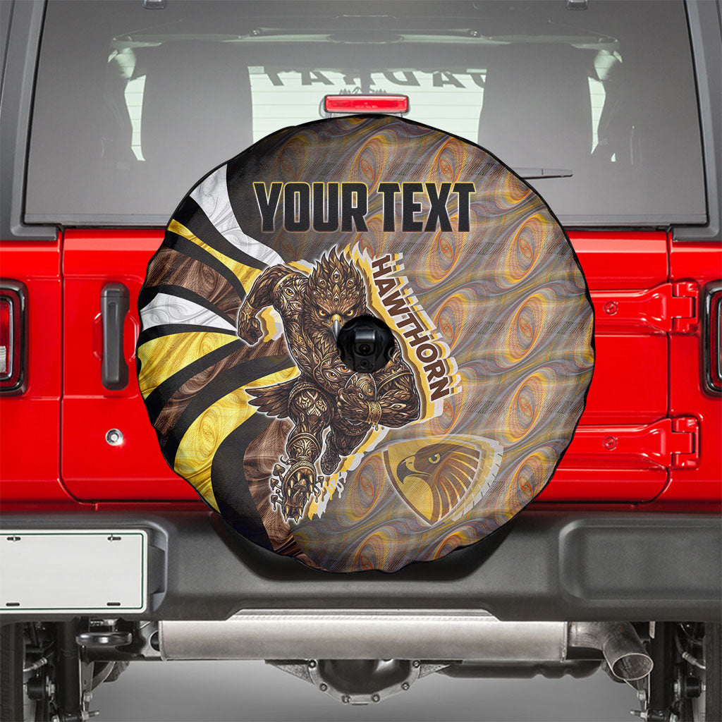 Personalised Hawthorn Hawks Spare Tire Cover Trippy Psychedelic Abstract Art Mascot Football Fans