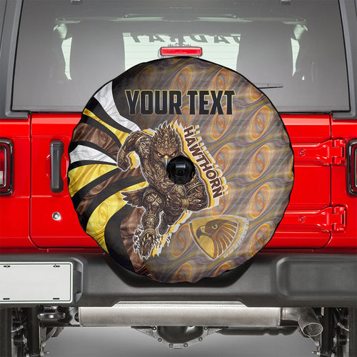 Personalised Hawthorn Hawks Spare Tire Cover Trippy Psychedelic Abstract Art Mascot Football Fans