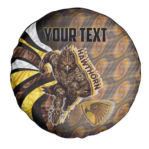 Personalised Hawthorn Hawks Spare Tire Cover Trippy Psychedelic Abstract Art Mascot Football Fans