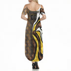 Personalised Hawthorn Hawks Summer Maxi Dress Trippy Psychedelic Abstract Art Mascot Football Fans