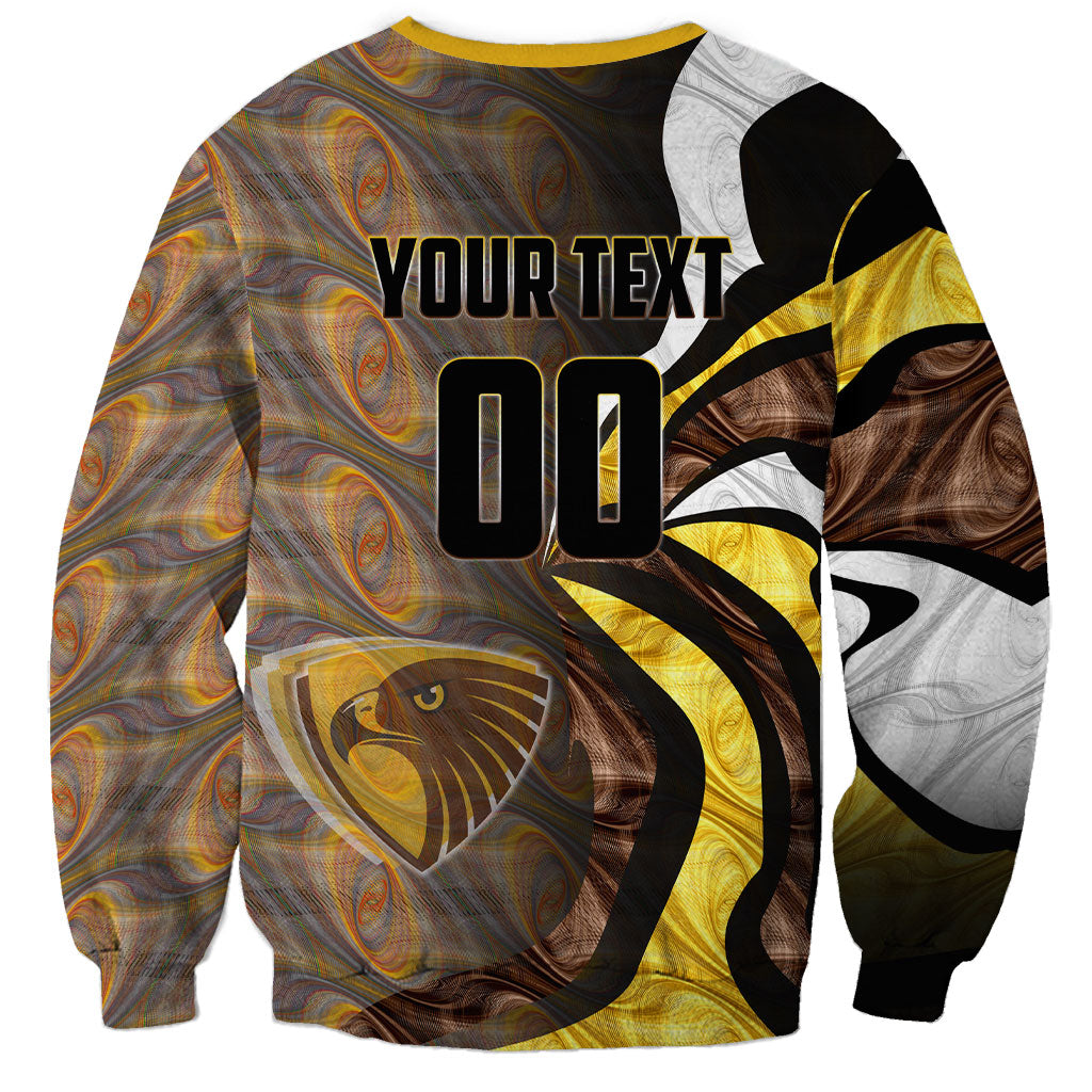 Personalised Hawthorn Hawks Sweatshirt Trippy Psychedelic Abstract Art Mascot Football Fans