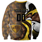Personalised Hawthorn Hawks Sweatshirt Trippy Psychedelic Abstract Art Mascot Football Fans
