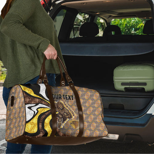 Personalised Hawthorn Hawks Travel Bag Trippy Psychedelic Abstract Art Mascot Football Fans