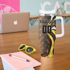 Personalised Hawthorn Hawks Tumbler With Handle Trippy Psychedelic Abstract Art Mascot Football Fans