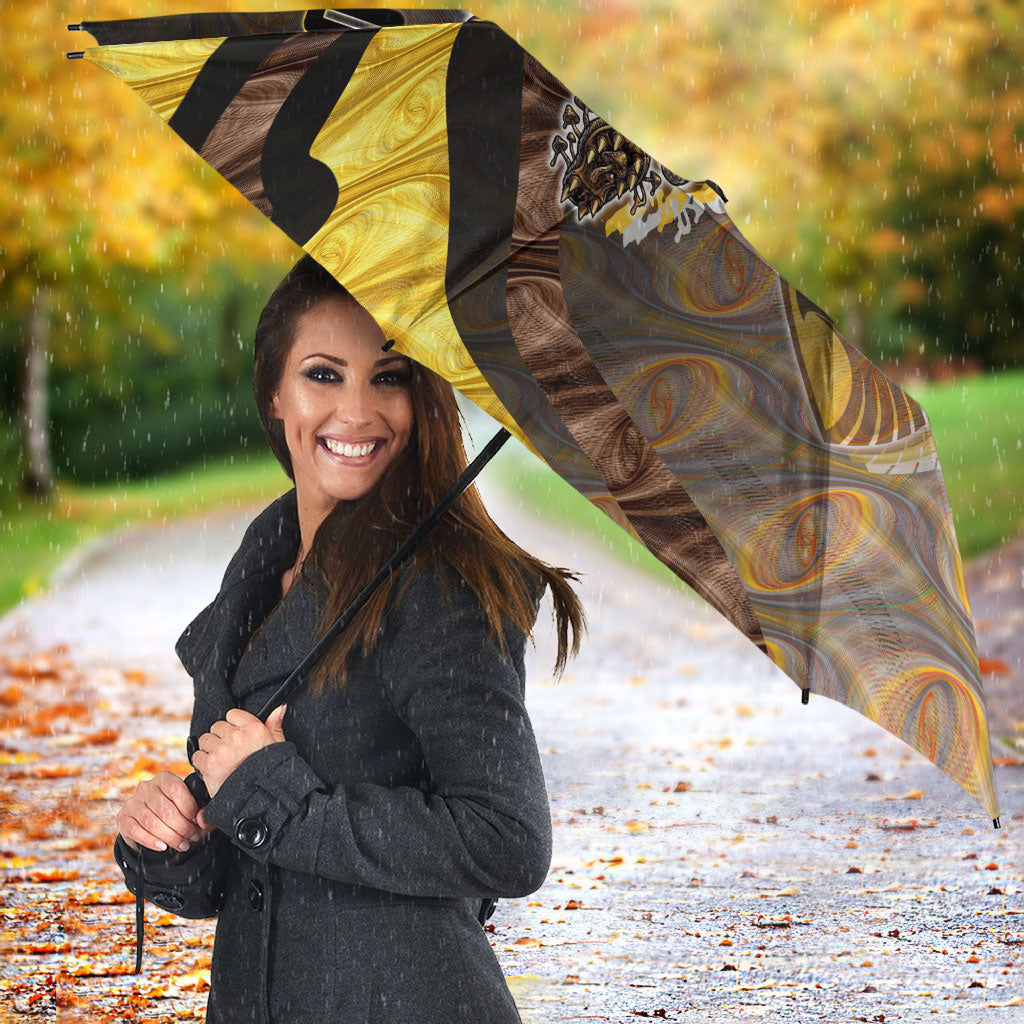 Personalised Hawthorn Hawks Umbrella Trippy Psychedelic Abstract Art Mascot Football Fans