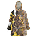 Personalised Hawthorn Hawks Wearable Blanket Hoodie Trippy Psychedelic Abstract Art Mascot Football Fans